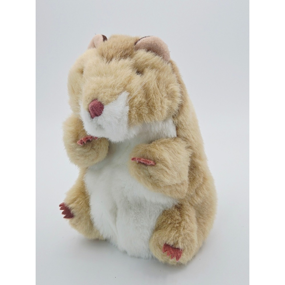 Vintage Folkmanis Hamster Hand Puppet Tan White Realistic Plush Animal